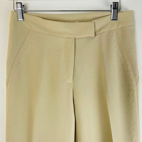 Sandro Womens Beige Tapered Trousers straight leg embroidered design Size S NWOT - Picture 2 of 10